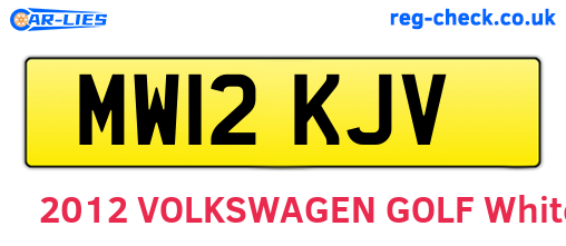 MW12KJV are the vehicle registration plates.