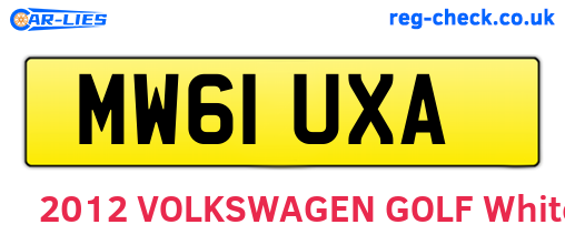MW61UXA are the vehicle registration plates.