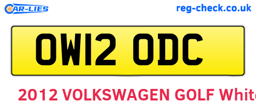 OW12ODC are the vehicle registration plates.