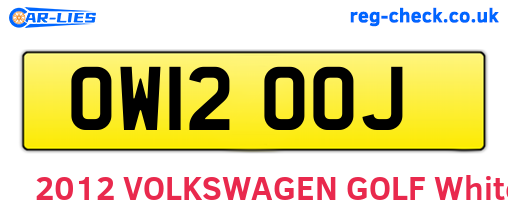 OW12OOJ are the vehicle registration plates.