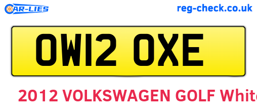 OW12OXE are the vehicle registration plates.