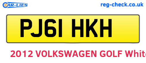 PJ61HKH are the vehicle registration plates.