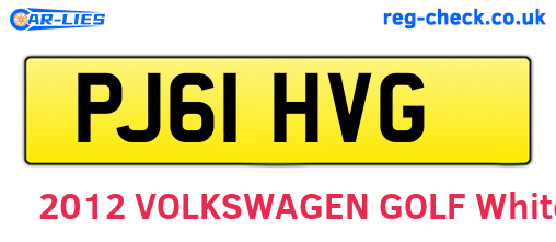 PJ61HVG are the vehicle registration plates.