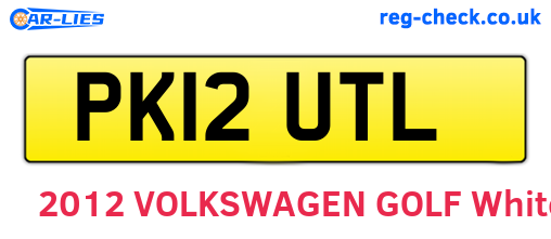 PK12UTL are the vehicle registration plates.