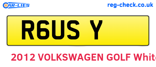 R6USY are the vehicle registration plates.