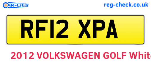 RF12XPA are the vehicle registration plates.