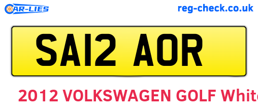 SA12AOR are the vehicle registration plates.