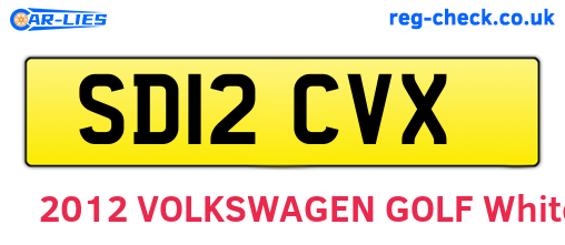 SD12CVX are the vehicle registration plates.