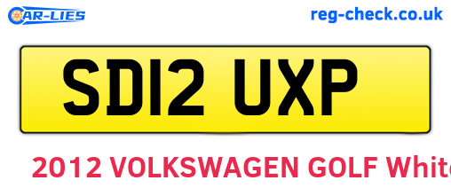 SD12UXP are the vehicle registration plates.