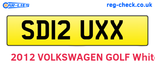 SD12UXX are the vehicle registration plates.