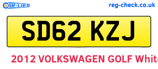 SD62KZJ are the vehicle registration plates.