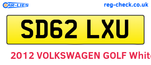 SD62LXU are the vehicle registration plates.