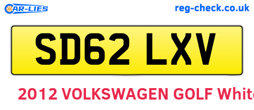 SD62LXV are the vehicle registration plates.
