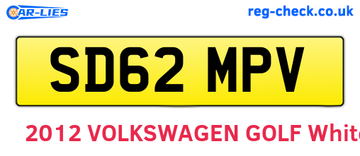 SD62MPV are the vehicle registration plates.
