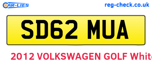 SD62MUA are the vehicle registration plates.