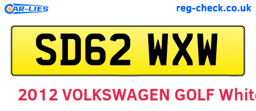 SD62WXW are the vehicle registration plates.