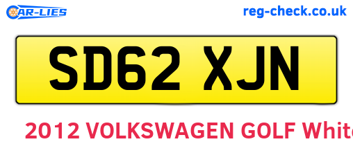 SD62XJN are the vehicle registration plates.