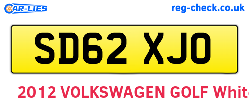 SD62XJO are the vehicle registration plates.