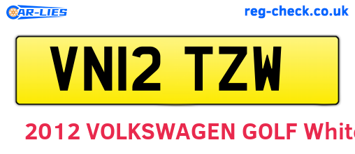 VN12TZW are the vehicle registration plates.