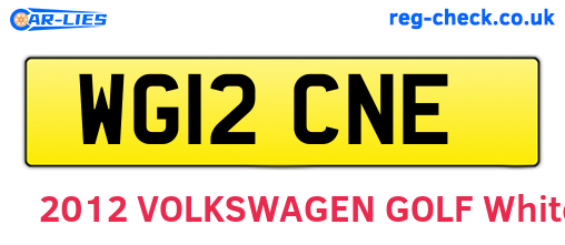 WG12CNE are the vehicle registration plates.