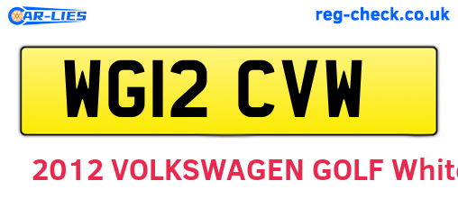 WG12CVW are the vehicle registration plates.