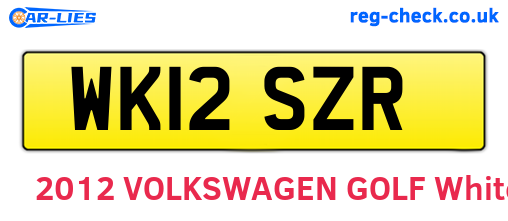 WK12SZR are the vehicle registration plates.