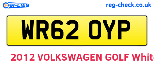 WR62OYP are the vehicle registration plates.