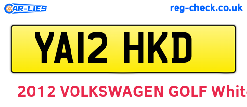 YA12HKD are the vehicle registration plates.