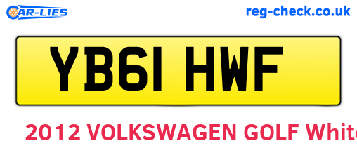 YB61HWF are the vehicle registration plates.