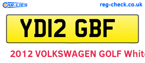 YD12GBF are the vehicle registration plates.