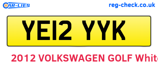 YE12YYK are the vehicle registration plates.