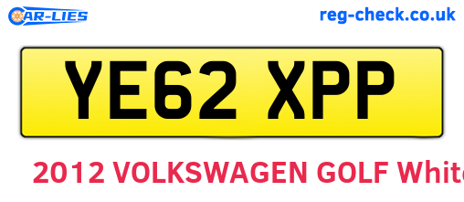 YE62XPP are the vehicle registration plates.