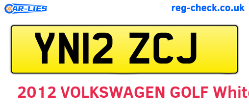 YN12ZCJ are the vehicle registration plates.