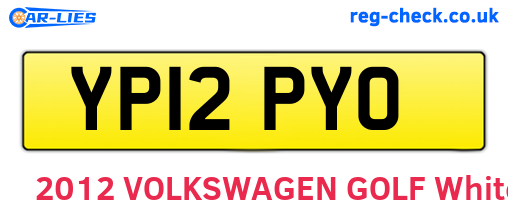 YP12PYO are the vehicle registration plates.