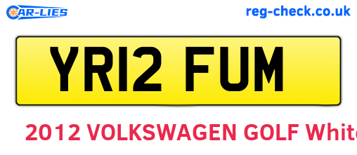 YR12FUM are the vehicle registration plates.