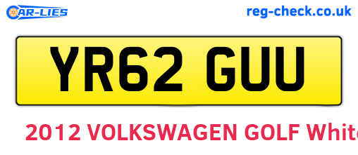 YR62GUU are the vehicle registration plates.