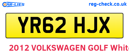 YR62HJX are the vehicle registration plates.