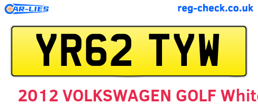 YR62TYW are the vehicle registration plates.
