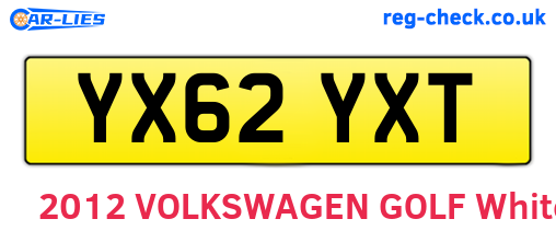 YX62YXT are the vehicle registration plates.