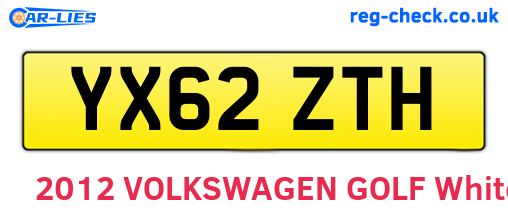YX62ZTH are the vehicle registration plates.