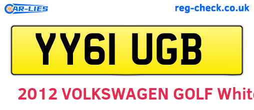 YY61UGB are the vehicle registration plates.