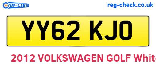 YY62KJO are the vehicle registration plates.