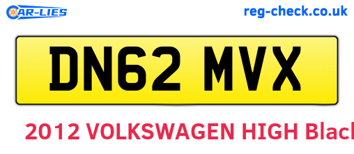 DN62MVX are the vehicle registration plates.