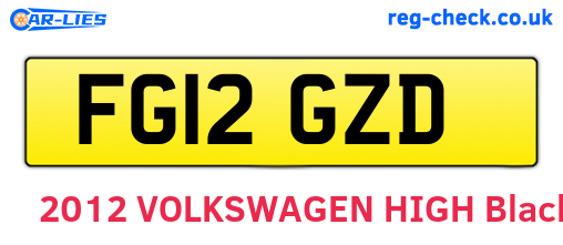 FG12GZD are the vehicle registration plates.