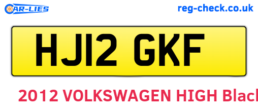 HJ12GKF are the vehicle registration plates.