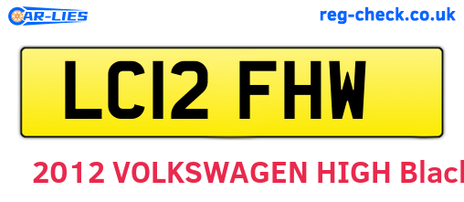 LC12FHW are the vehicle registration plates.
