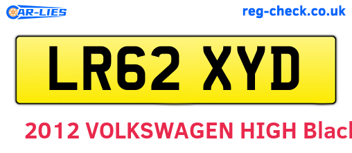 LR62XYD are the vehicle registration plates.