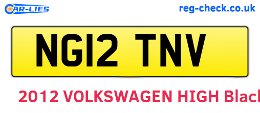 NG12TNV are the vehicle registration plates.