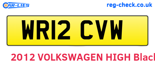 WR12CVW are the vehicle registration plates.