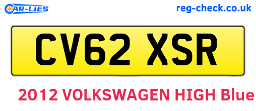 CV62XSR are the vehicle registration plates.